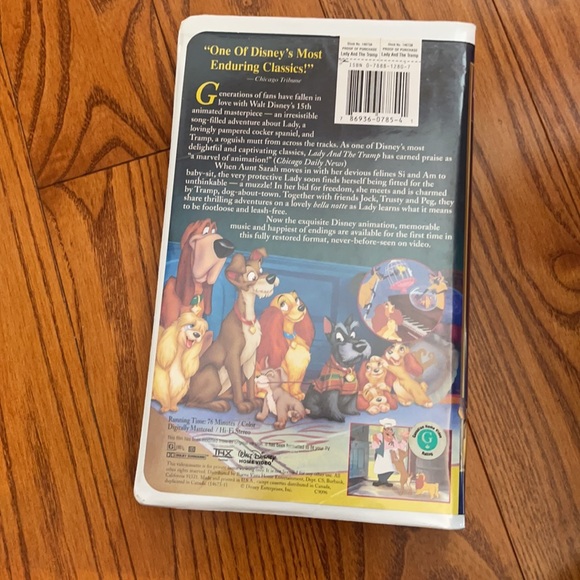 Walt Disney Masterpiece Lady and the Tramp VHS - Picture 2 of 3